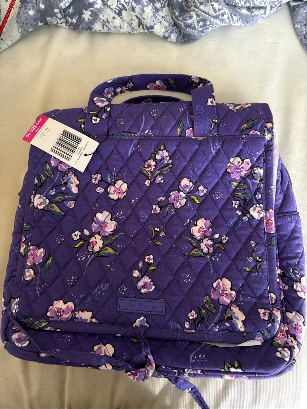 Vera Bradley Purple Floral Travel Hanging Cosmetic Case NWT